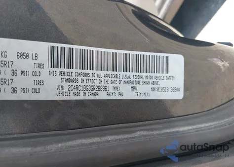 2016 Chrysler Town & Country Touring z USA, uszkodzony, nr VIN 2C4RC1BG3GR268961